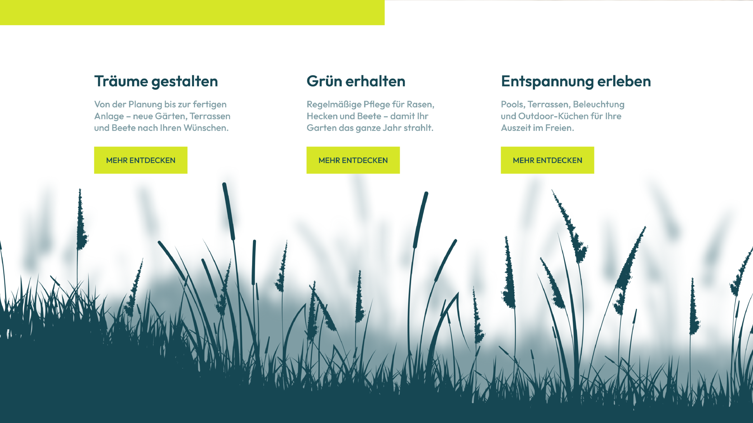 moderne Landingpage Garten- und Landschaftsbau