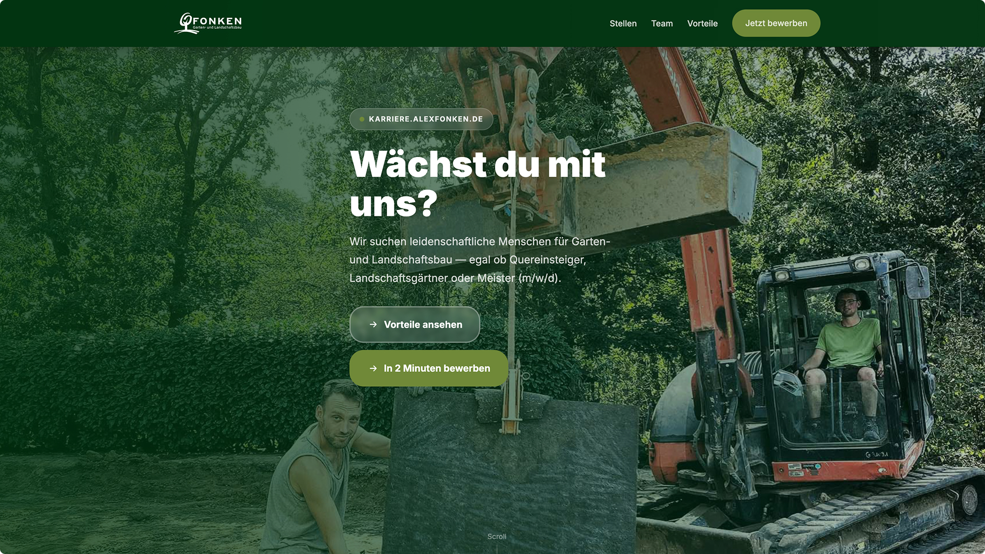 Landingpage Garten- und Landschaftsbau Recruiting